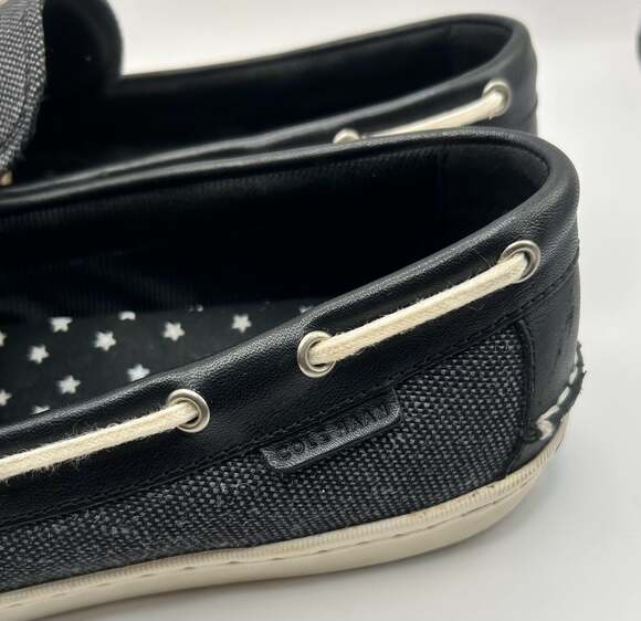 Cole Haan Grand Series Pinch Weekender Camp Moc Canvas Boat Shoes Black C32162 - Picture 3 of 7